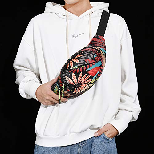 GUSTAVE Waist Bag for Men Women, Waterproof Chest Bags Stylish Fanny Pack Lightweight Bum Bag with Adjustable Strap for Outdoor Sports Running Hiking (Maple Leaf) GUSTAVE Waist Bag for Men Women, Waterproof Chest Bags Stylish Fanny Pack Lightweight Bum Bag with Adjustable Strap for Outdoor Sports Running Hiking (Maple Leaf)